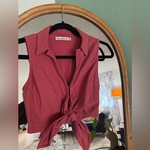 NWT Abercrombie & Fitch Tie
Front Linen Sleeveless Top